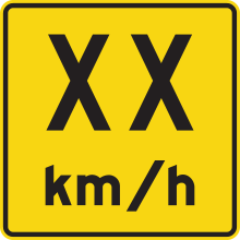 Advisory Speed sign near a hazardous spot