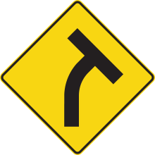T Intersection in Curve sign 