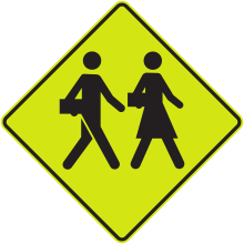 Signal avancé d’une zone scolaire ou d’un passage pour écoliers