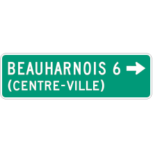 Destination Direction signs with the “CENTRE-VILLE” inscription   