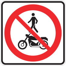 Accès interdit aux piétons et aux motocyclettes