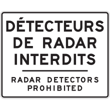 Détecteurs de radar interdits