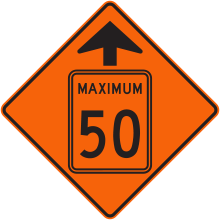 Signal avancé de limite de vitesse 50 km/h