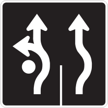 Direction des voies (carrefour giratoire à voies multiples)