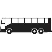 Silhouette de l'autobus interurbain