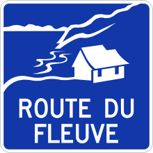 Indication de la route touristique (Route du Fleuve)