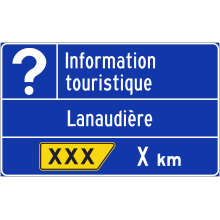 Exit to Tourist Information Office advance sign (Lanaudière)