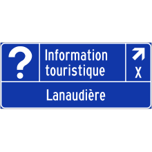 Exit Direction to Tourist Information Office sign (Lanaudière)