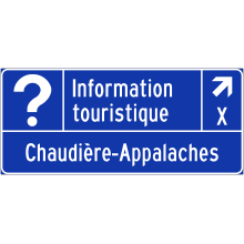 Exit Direction to Tourist Information Office sign (Chaudière-Appalaches) 