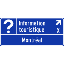 Direction de sortie vers un bureau d’information touristique (Montréal)