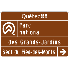 Parc national du Québec (entrée d’un secteur)