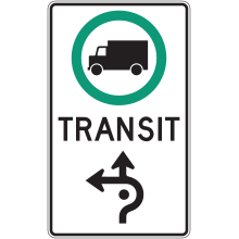 Trajet obligatoire pour les camions circulant en transit dans un carrefour giratoire 