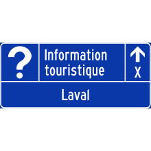 Direction to Tourist Information Office sign (Laval)