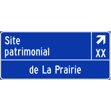 Direction de sortie vers un site patrimonial (La Prairie)